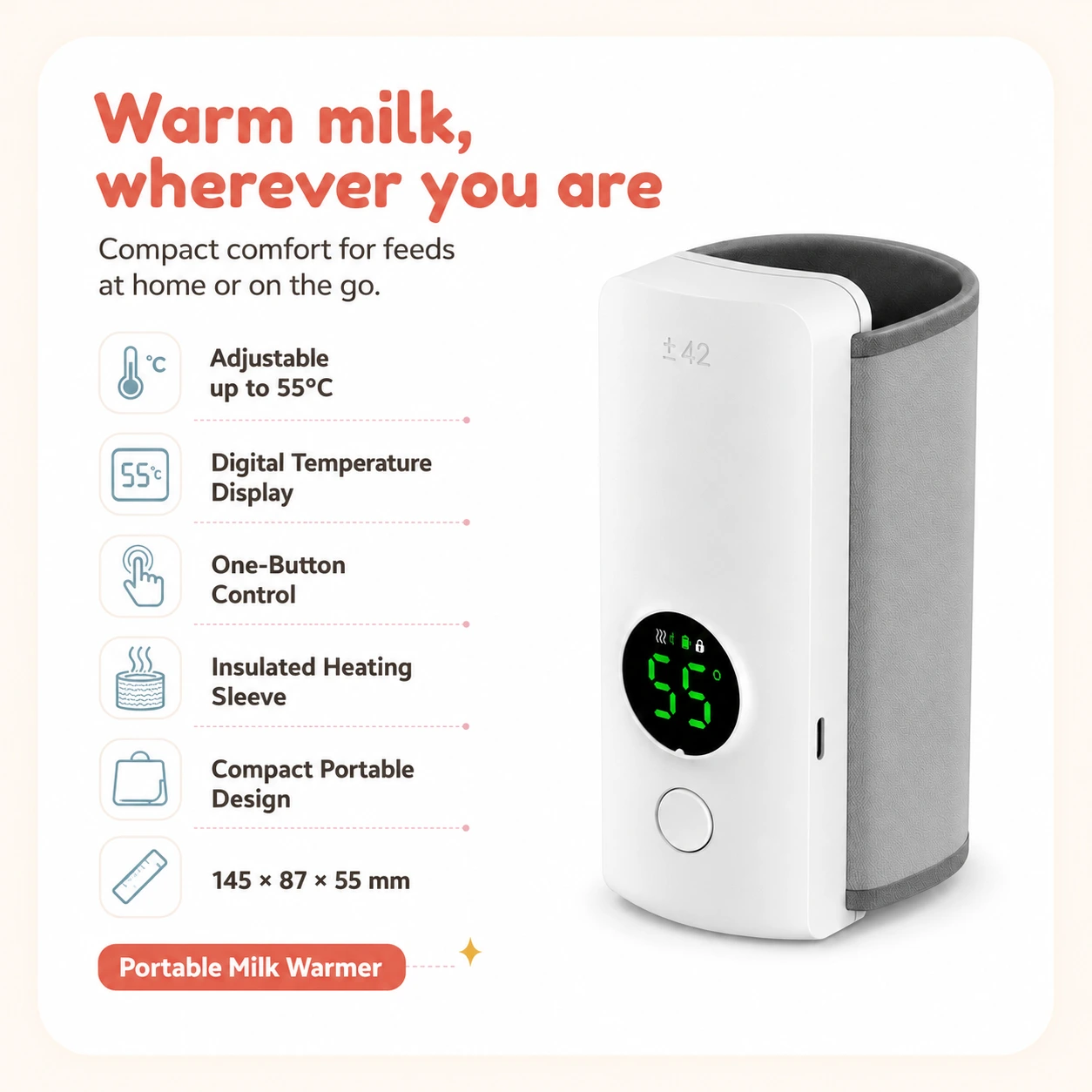 Rechargeable Portable Milk Warmer - Image 2