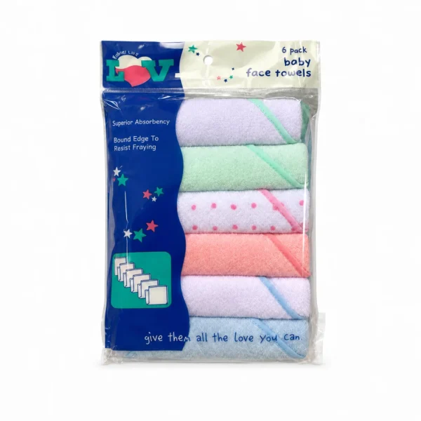 Baby face towel pack of 6